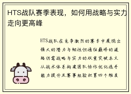 HTS战队赛季表现，如何用战略与实力走向更高峰